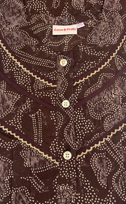 Brown Batik Pure Cotton Nighty. Pure Durable Cotton | Laces and Frills