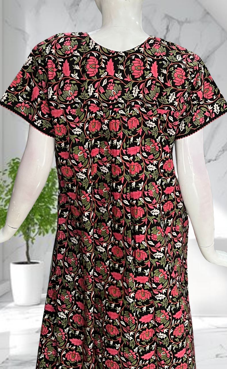 Black Garden Pure Cotton Nighty. Pure Durable Cotton | Laces and Frills
