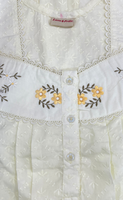 Light Yellow Floral Boutique Cotton Nighty . Pure Durable Cotton | Laces and Frills - Laces and Frills