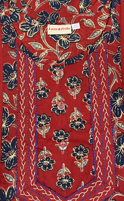 Maroon Floral Pure Cotton Nighty. Pure Durable Cotton | Laces and Frills - Laces and Frills