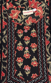 Black Floral Pure Cotton Nighty. Pure Durable Cotton | Laces and Frills - Laces and Frills