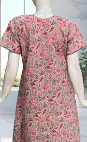 Pink Paisley Print Pure Cotton Nighty. Pure Durable Cotton | Laces and Frills - Laces and Frills