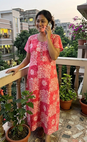 Pink Batik Pure Cotton Nighty. Pure Durable Cotton | Laces and Frills - Laces and Frills