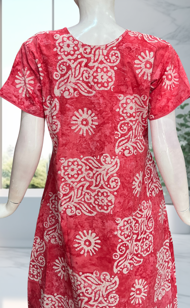 Pink Batik Pure Cotton Nighty. Pure Durable Cotton | Laces and Frills - Laces and Frills