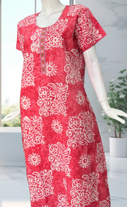 Pink Batik Pure Cotton Nighty. Pure Durable Cotton | Laces and Frills - Laces and Frills