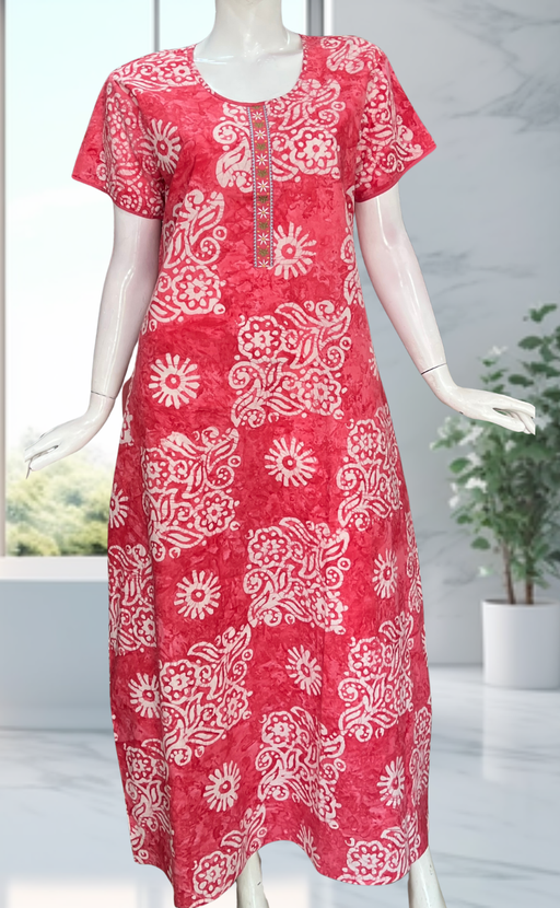 Pink Batik Pure Cotton Nighty. Pure Durable Cotton | Laces and Frills - Laces and Frills