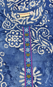 Blue Batik Pure Cotton Nighty. Pure Durable Cotton | Laces and Frills - Laces and Frills