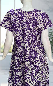 Violet Batik Pure Cotton Nighty. Pure Durable Cotton | Laces and Frills - Laces and Frills