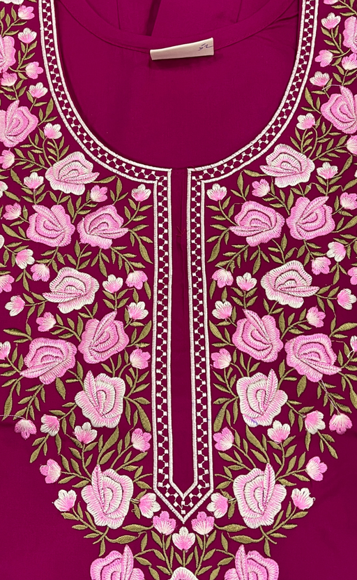 Pink Embroidery Soft Cotton Nighty. Soft Breathable Fabric | Laces and Frills - Laces and Frills