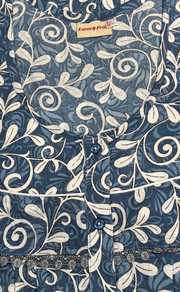 Blue Garden Soft Cotton Nighty. Soft Breathable Fabric | Laces and Frills - Laces and Frills