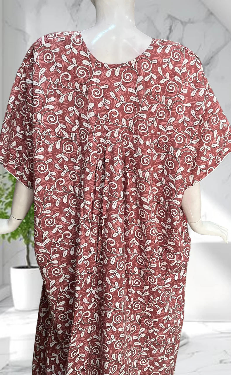 Peach Garden Soft Cotton Nighty. Soft Breathable Fabric | Laces and Frills - Laces and Frills