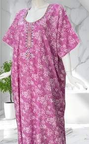 Pink Garden Soft Cotton Nighty. Soft Breathable Fabric | Laces and Frills - Laces and Frills