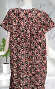 Maroon Garden Full Open Pure Cotton Nighty. Pure Cotton | Laces and Frills - Laces and Frills