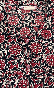 Black Garden Full Open Pure Cotton Nighty. Pure Cotton | Laces and Frills - Laces and Frills