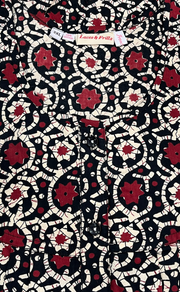 Black Floral Full Open Pure Cotton Nighty. Pure Cotton | Laces and Frills - Laces and Frills