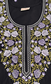 Black Embroidery Soft Cotton Nighty. Soft Breathable Fabric | Laces and Frills - Laces and Frills