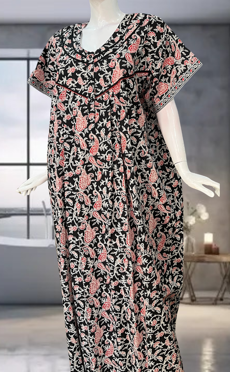 Black Garden Pure Cotton Nighty. Pure Durable Cotton | Laces and Frills