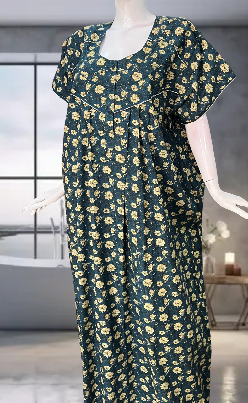 Blue Garden Pure Cotton Nighty. Pure Durable Cotton | Laces and Frills