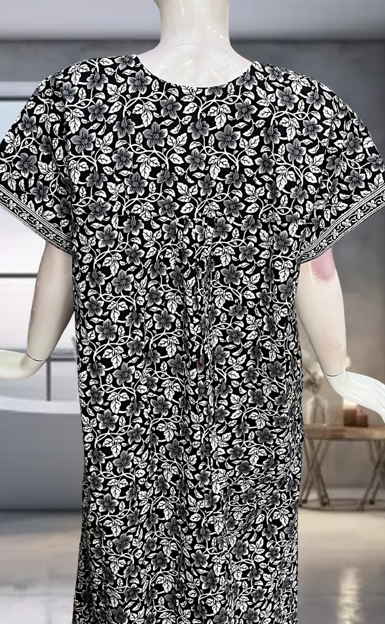 Black Garden Pure Cotton Nighty. Pure Durable Cotton | Laces and Frills