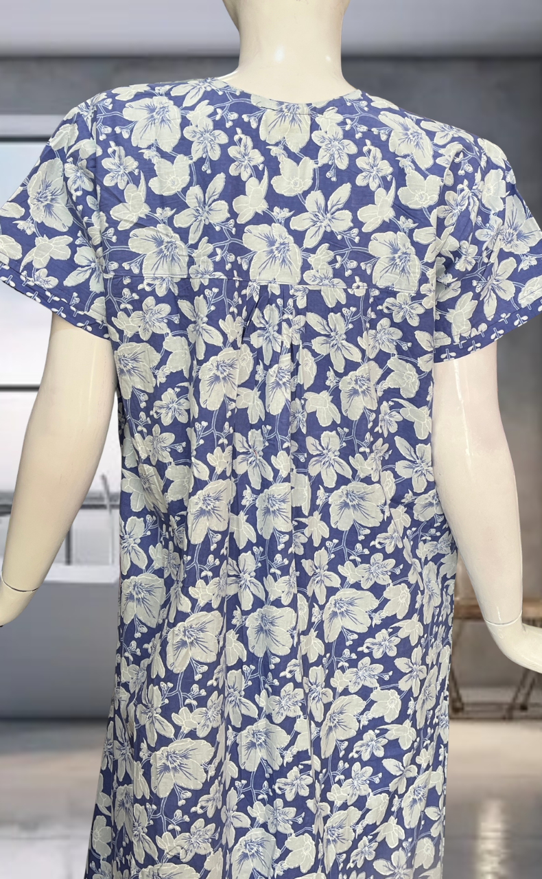 Lavender Garden Pure Cotton Nighty. Pure Durable Cotton | Laces and Frills