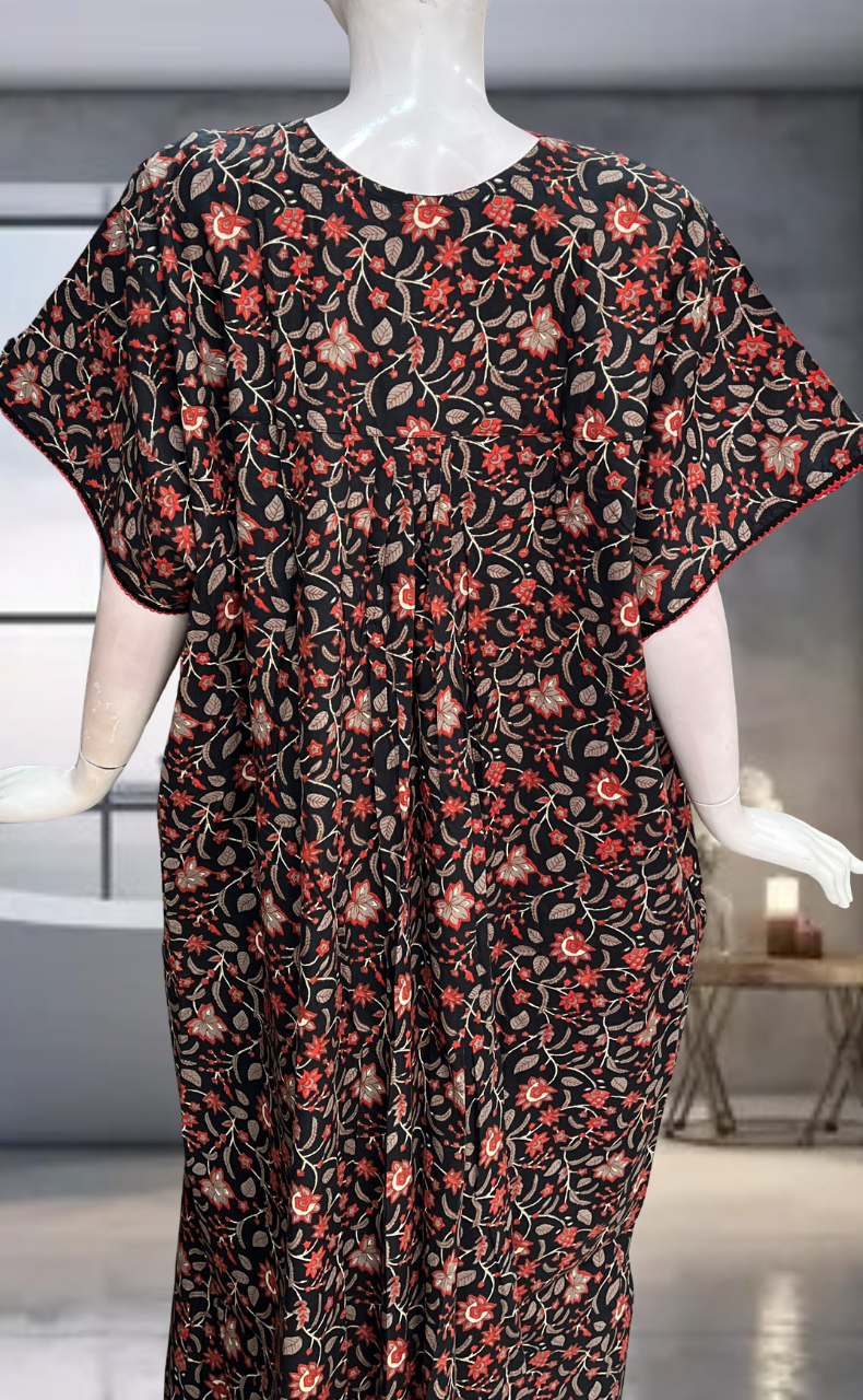 Black Garden Pure Cotton Nighty. Pure Durable Cotton | Laces and Frills