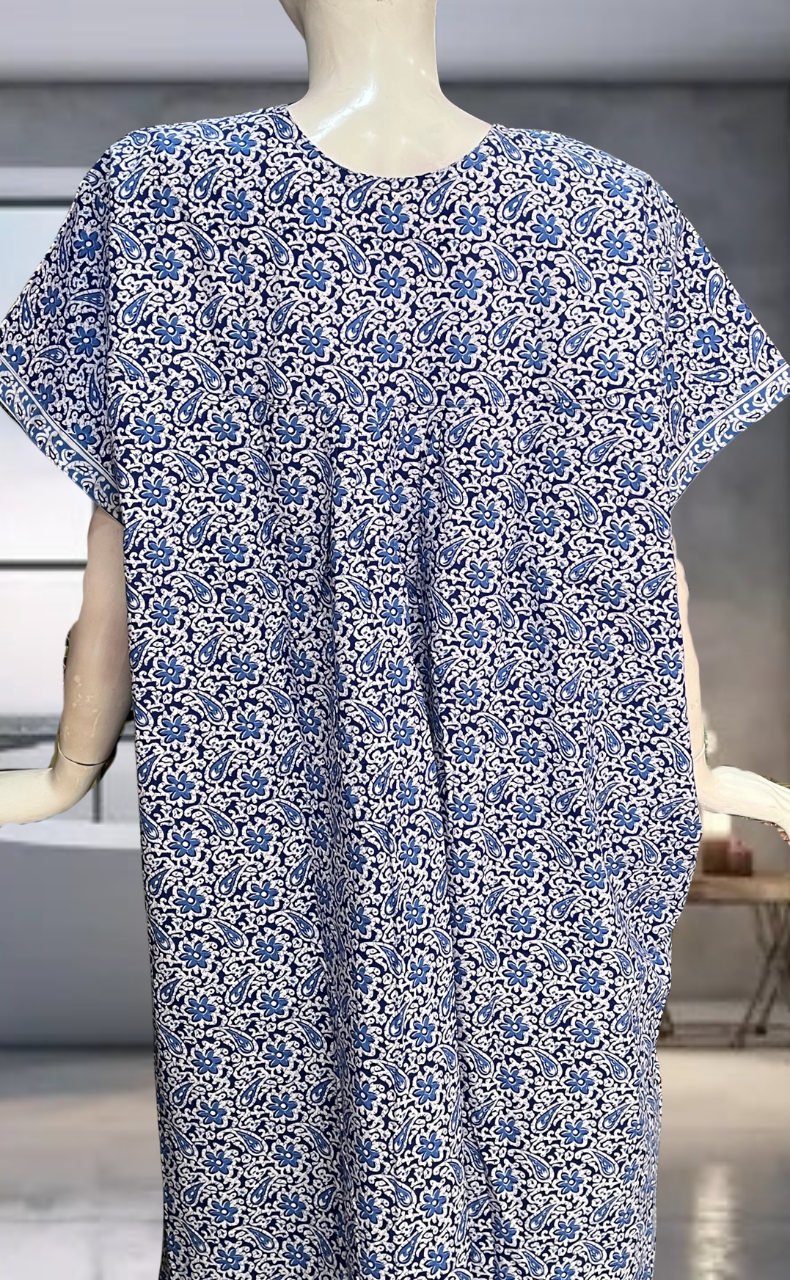 Blue Garden Pure Cotton Nighty. Pure Durable Cotton | Laces and Frills