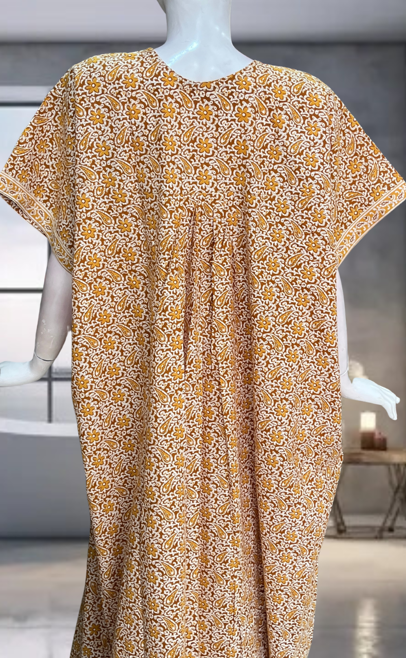 Yellow Garden Pure Cotton Nighty. Pure Durable Cotton | Laces and Frills