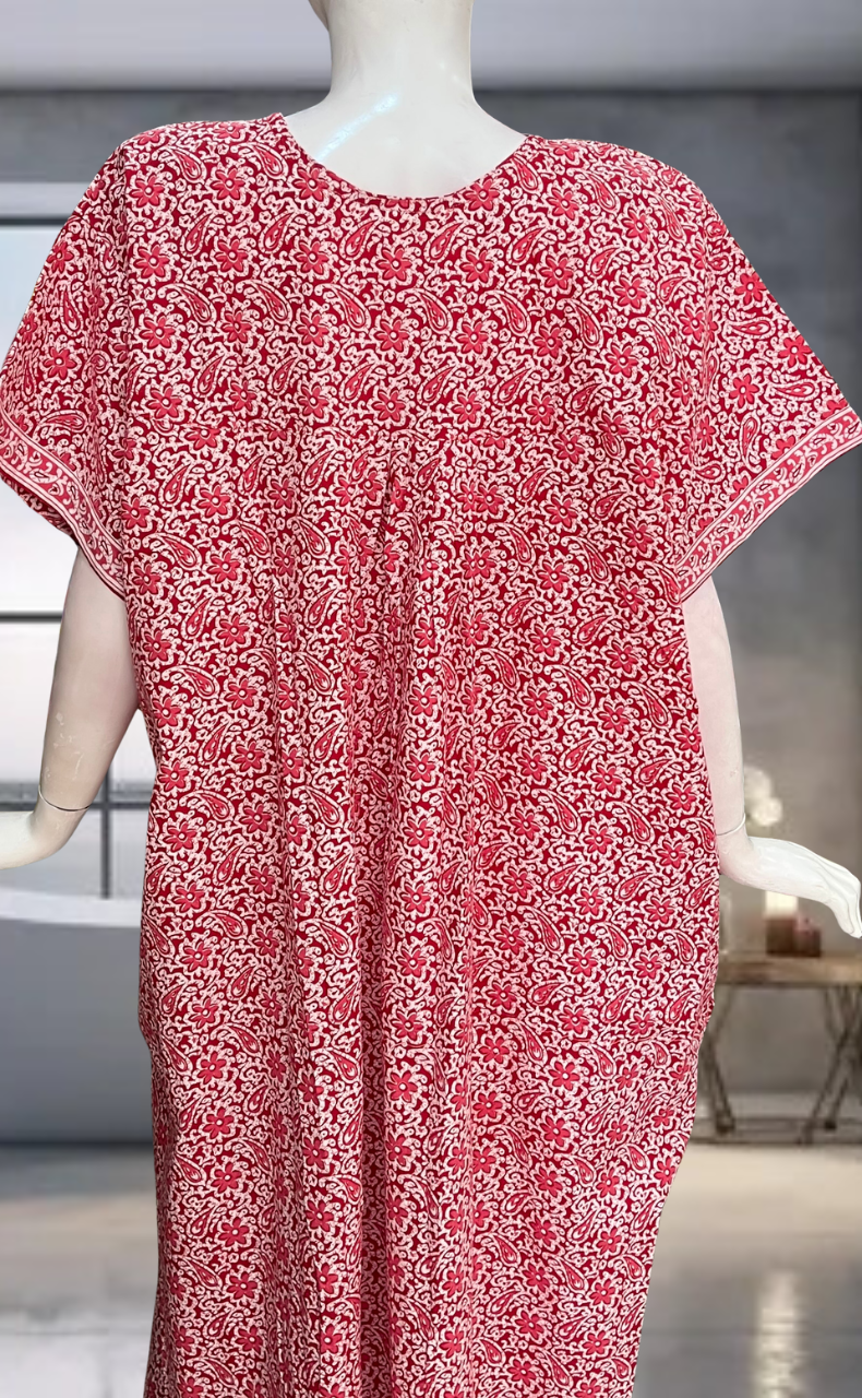 Red Garden Pure Cotton Nighty. Pure Durable Cotton | Laces and Frills
