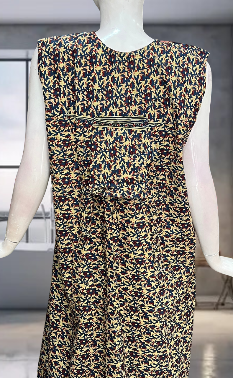 Blue Flora Pure Cotton Sleeveless Nighty. Pure Durable Cotton | Laces and Frills