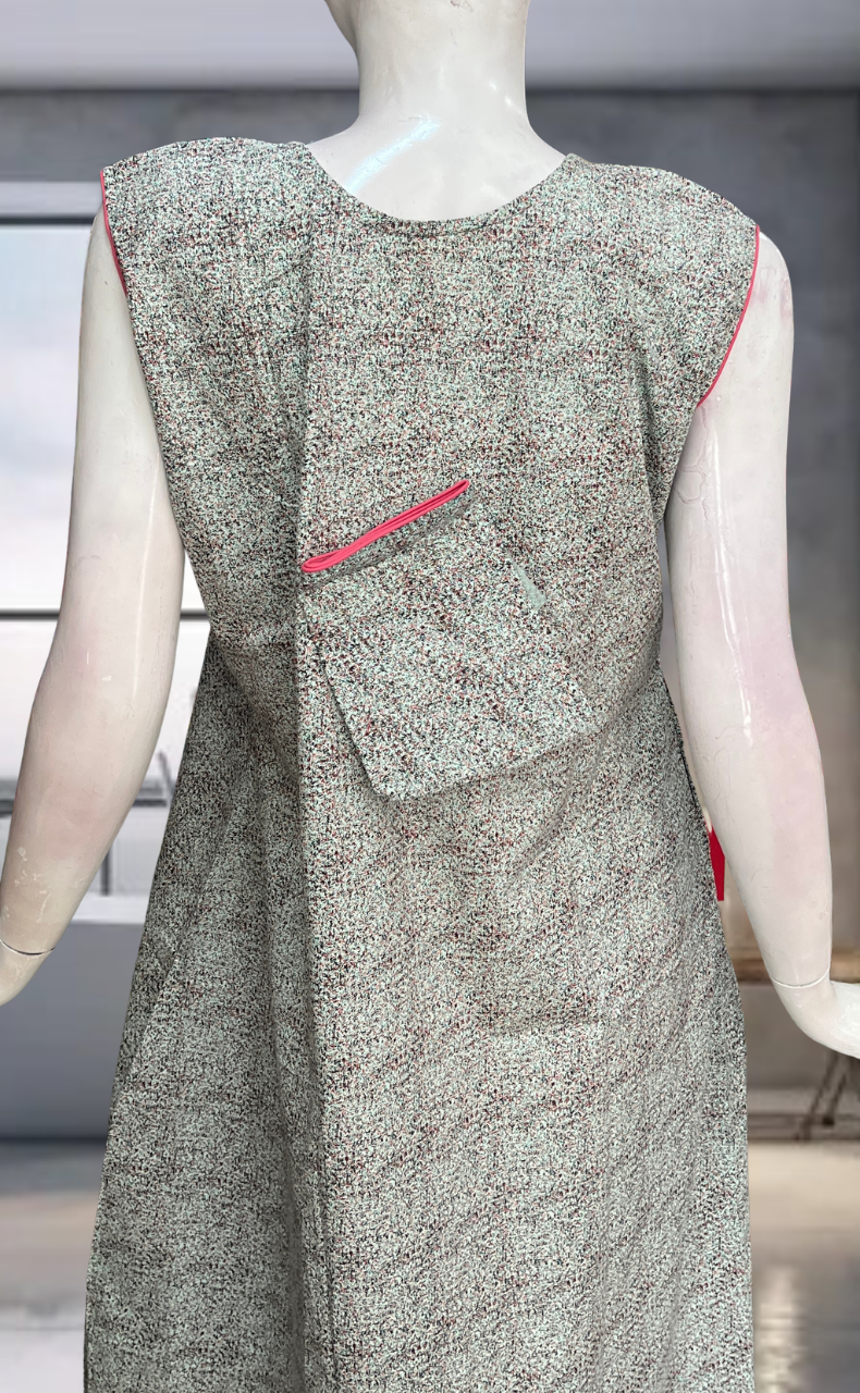 Sea Green Floral Pure Cotton Sleeveless Nighty. Pure Durable Cotton | Laces and Frills