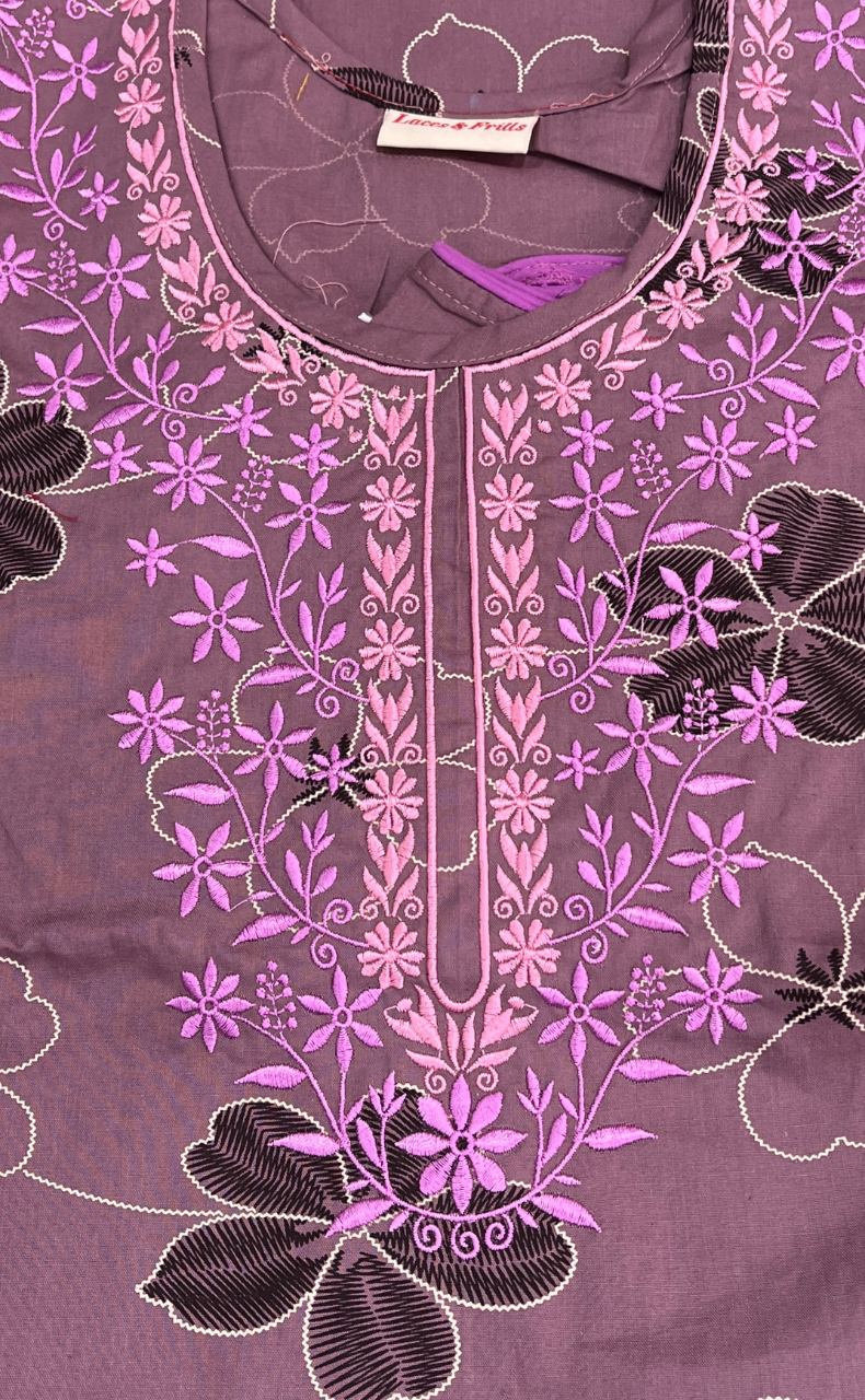 Pink Floral Pure Cotton Sleeveless Nighty. Pure Durable Cotton | Laces and Frills