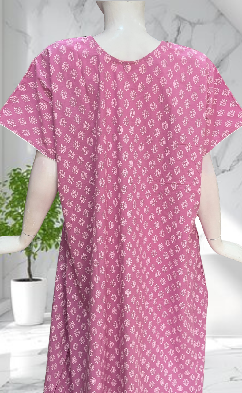 Lavender Butta Pure Cotton Nighty. Pure Durable Cotton | Laces and Frills