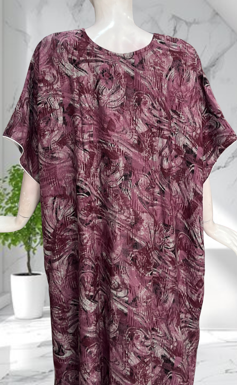 English Pink Embroidery Spun Nighty. Flowy Spun Fabric | Laces and Frills