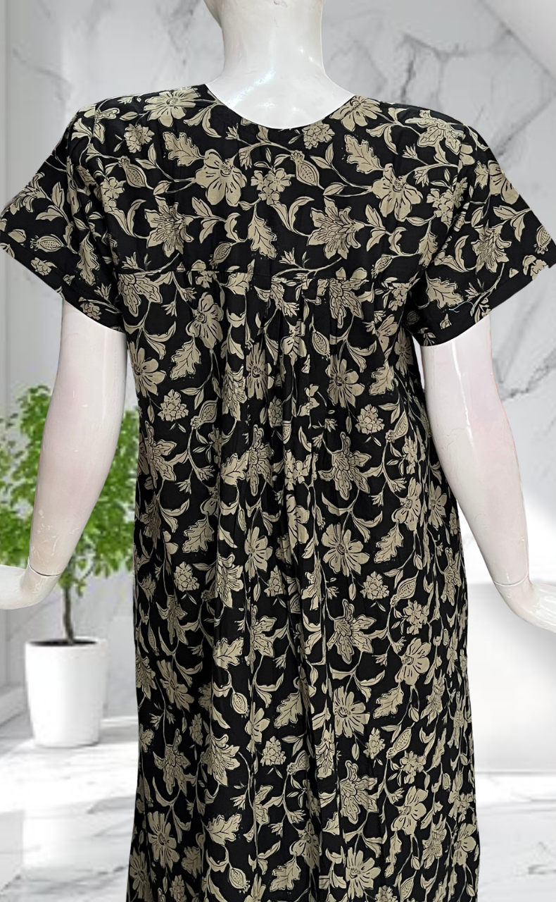 Black Garden Pure Cotton Nighty. Pure Durable Cotton | Laces and Frills