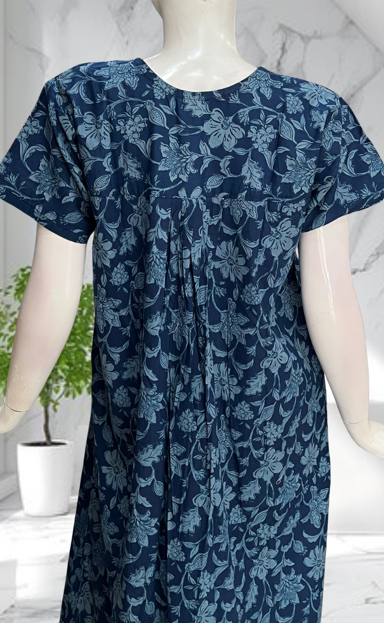 Blue Garden Pure Cotton Nighty. Pure Durable Cotton | Laces and Frills