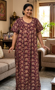 Violet Garden Pure Cotton Nighty. Pure Durable Cotton | Laces and Frills - Laces and Frills