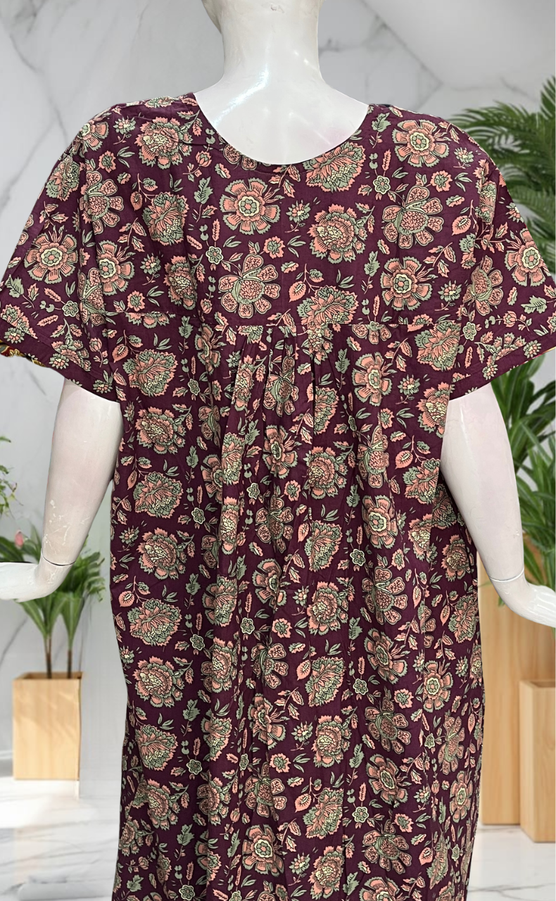 Violet Garden Pure Cotton Nighty. Pure Durable Cotton | Laces and Frills