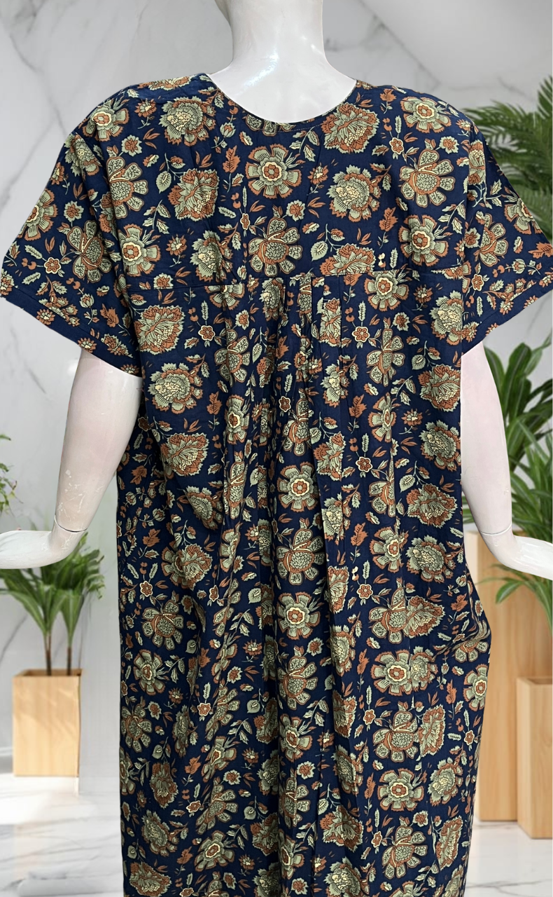 Blue Garden Pure Cotton Nighty. Pure Durable Cotton | Laces and Frills