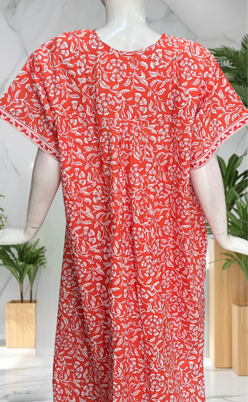 Peach Garden Pure Cotton Nighty. Pure Durable Cotton | Laces and Frills