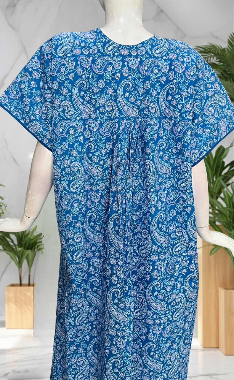 Blue Garden Pure Cotton Nighty. Pure Durable Cotton | Laces and Frills