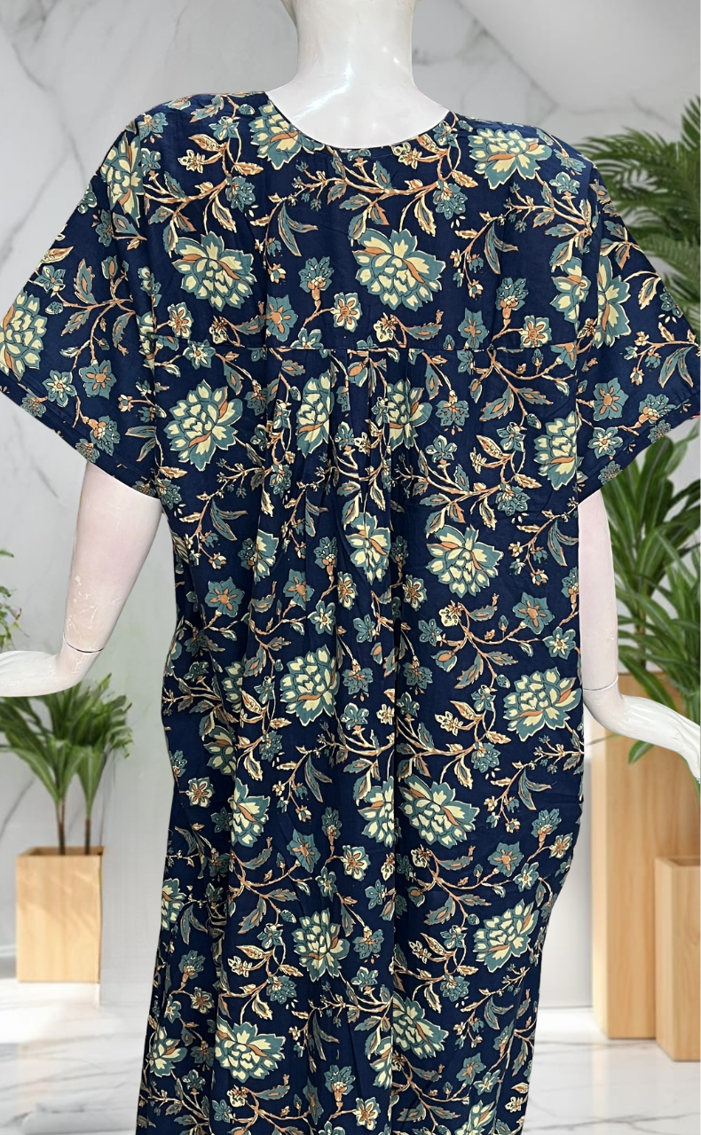 Blue Garden Pure Cotton Nighty. Pure Durable Cotton | Laces and Frills