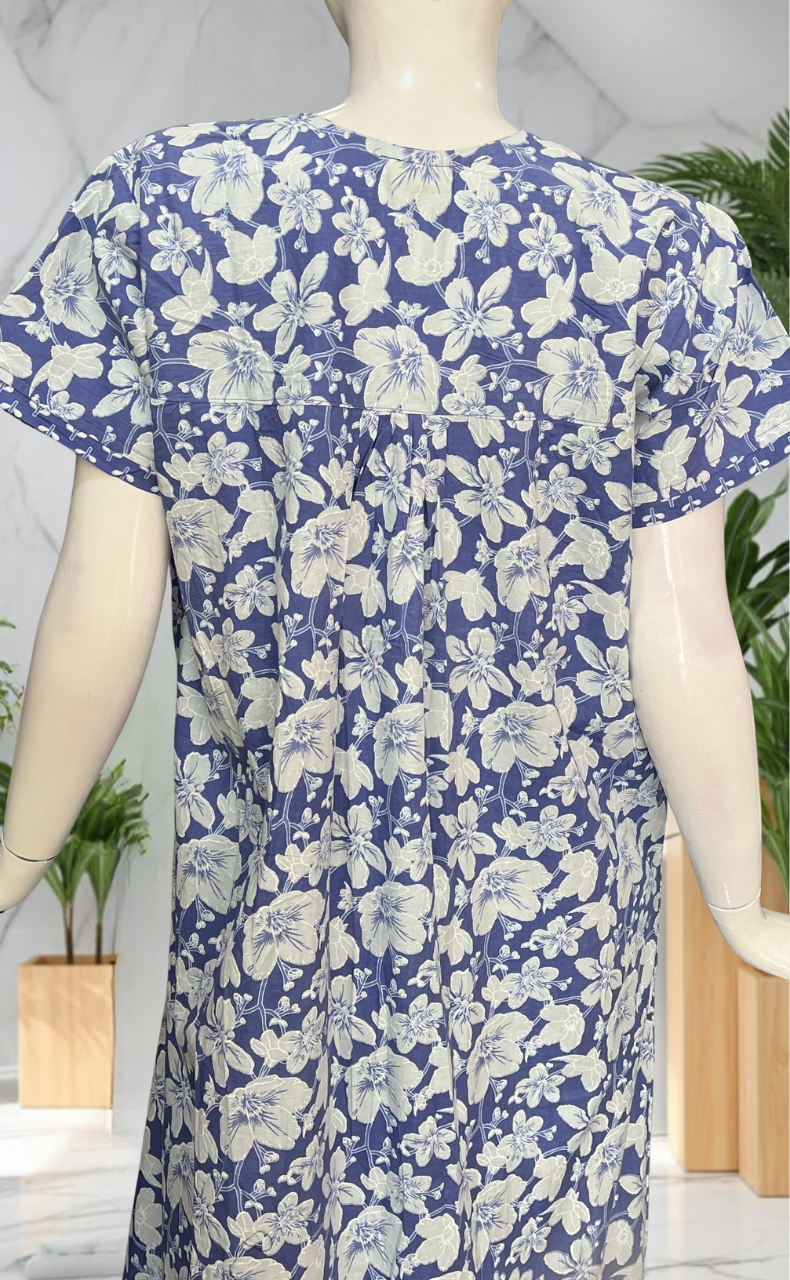 Lavender Garden Pure Cotton Nighty. Pure Durable Cotton | Laces and Frills
