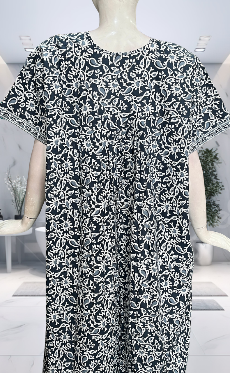 Grey Garden Full Open Pure Cotton Nighty. Pure Cotton | Laces and Frills