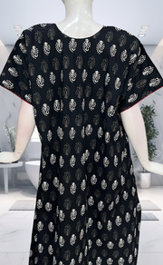 Black Paisley Print Pure Cotton Nighty. Pure Durable Cotton | Laces and Frills - Laces and Frills