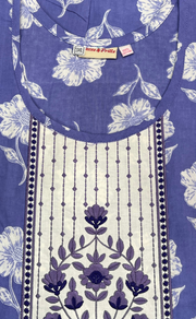 Lavender Floral Pure Cotton Nighty. Pure Durable Cotton | Laces and Frills - Laces and Frills