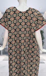 Black Ajrakh Pure Cotton Nighty. Pure Durable Cotton | Laces and Frills - Laces and Frills