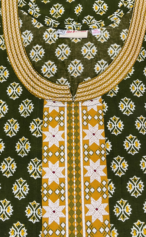 Green Tiny Flora Pure Cotton Nighty. Pure Durable Cotton | Laces and Frills - Laces and Frills
