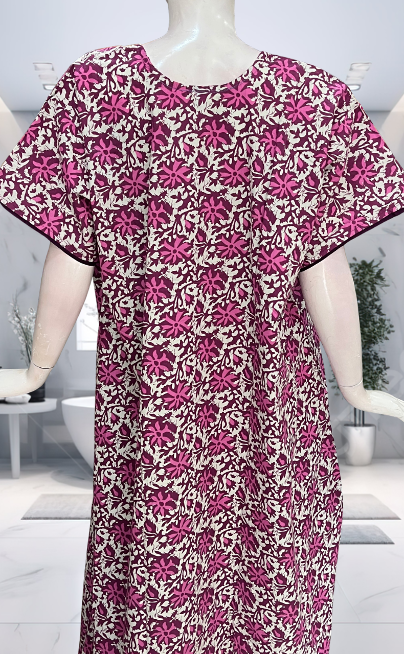 Violet Garden Pure Cotton Nighty. Pure Durable Cotton | Laces and Frills - Laces and Frills