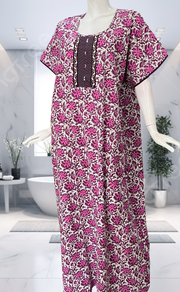 Violet Garden Pure Cotton Nighty. Pure Durable Cotton | Laces and Frills - Laces and Frills