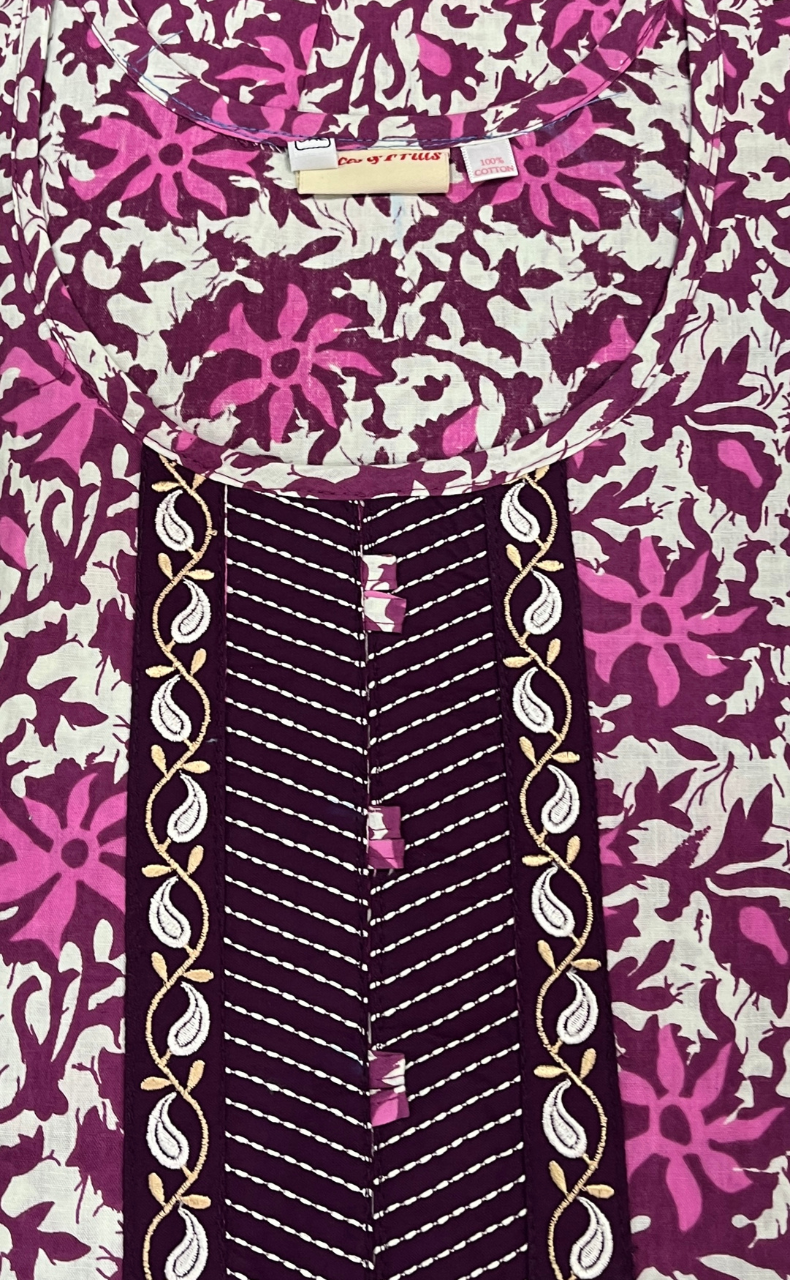 Violet Garden Pure Cotton Nighty. Pure Durable Cotton | Laces and Frills - Laces and Frills